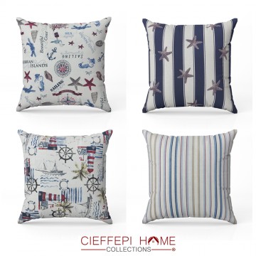 set da 4 cuscino arredo fantasia marina