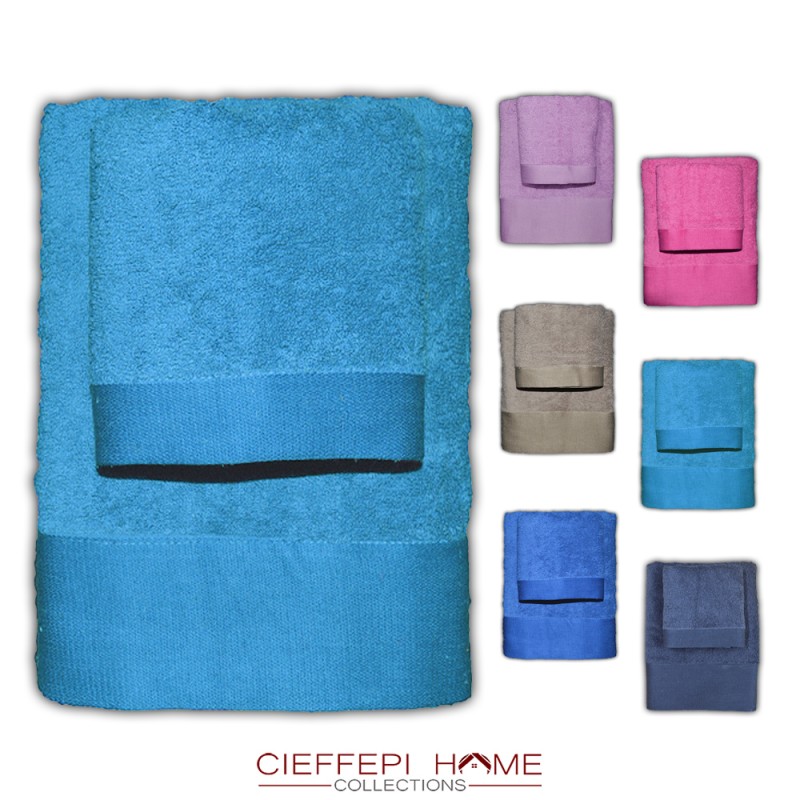 asciugamano set 1+1 bagno in spugna bagno elegante