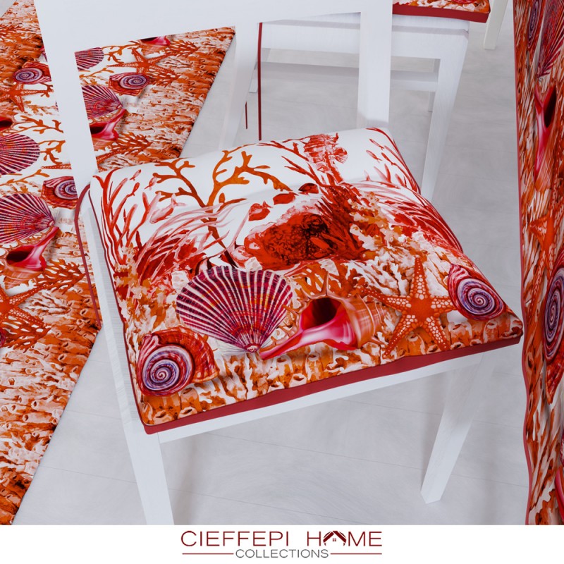 Corallo Rosso Set 6 Cuscini per sedia stampa digitale - Cieffepi Home  Collections