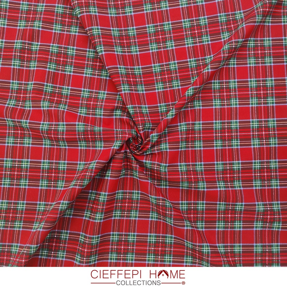 EDIMBURGO VAR.003 Tessuto al metro scozzese tartan Natalizio Natale alt. cm 280 - Foto 5 di 10