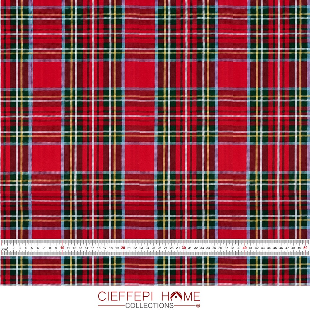 EDIMBURGO VAR.003 Tessuto al metro scozzese tartan Natalizio Natale alt. cm 280 - Foto 6 di 10