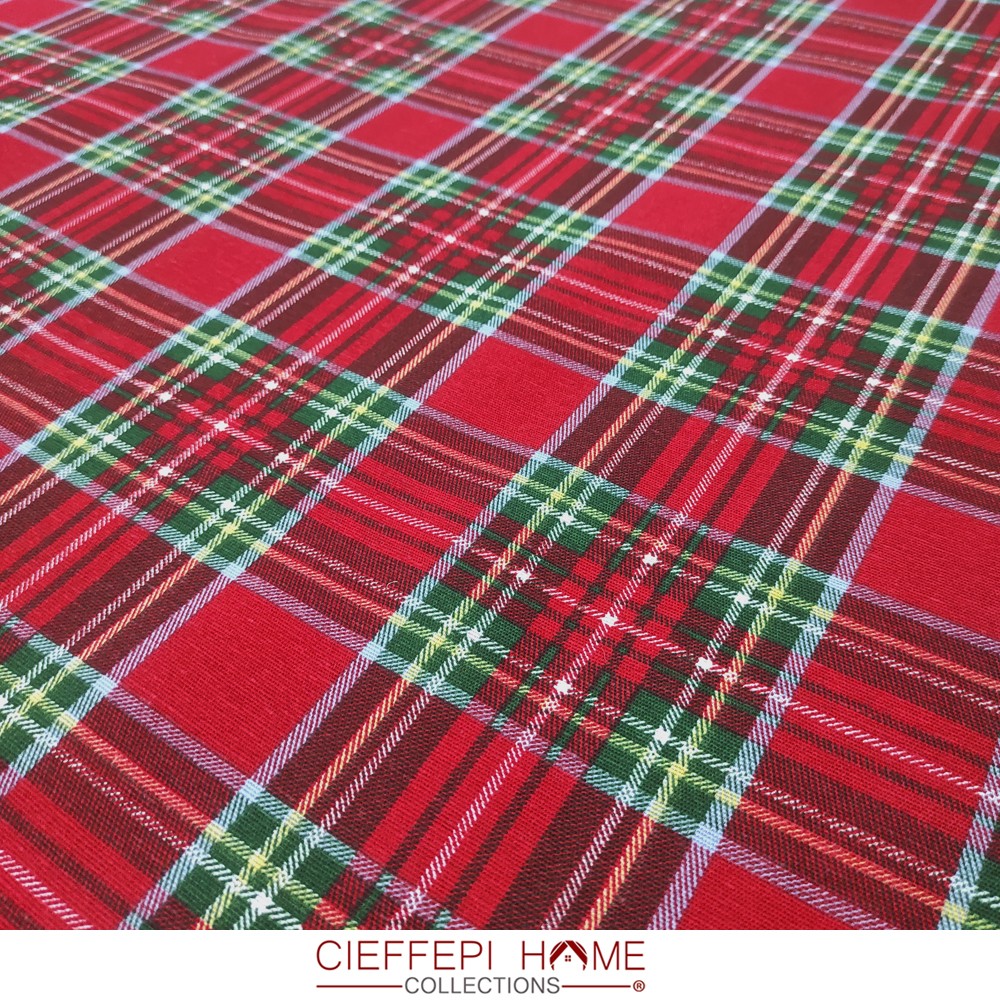 EDIMBURGO VAR.003 Tessuto al metro scozzese tartan Natalizio Natale alt. cm 280 - Foto 10 di 10