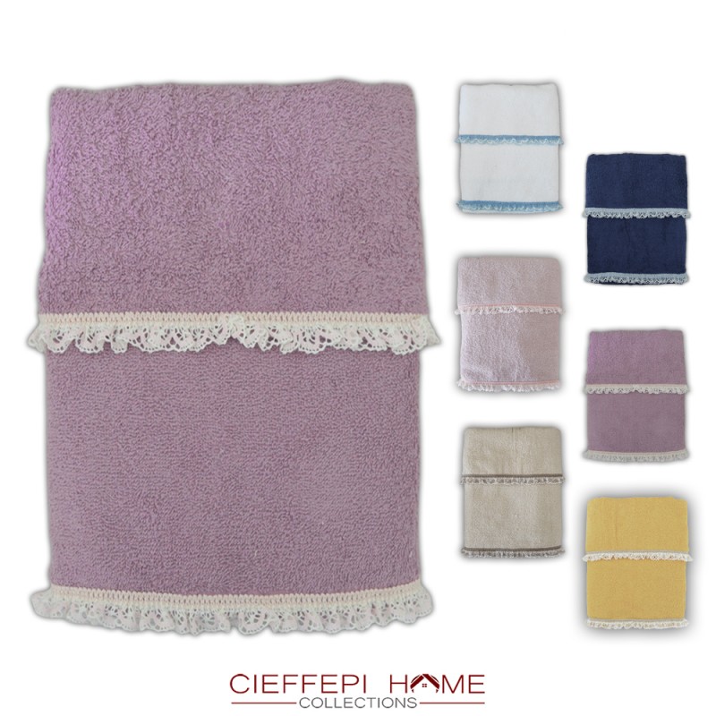 asciugamano set 1+1 bagno in spugna bagno elegante