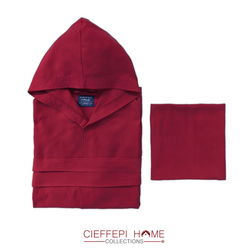 accappatoio in microfibra tinta unita con asciugamano comodo e pratico