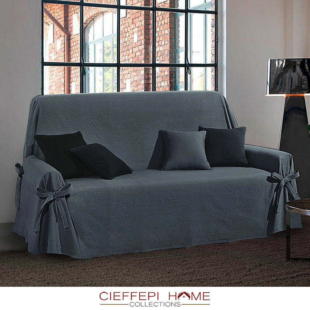 MELANGE Copridivano Copripoltrona in puro cotone con lacci 1-2-3 Posti - Imagen 9 de 12