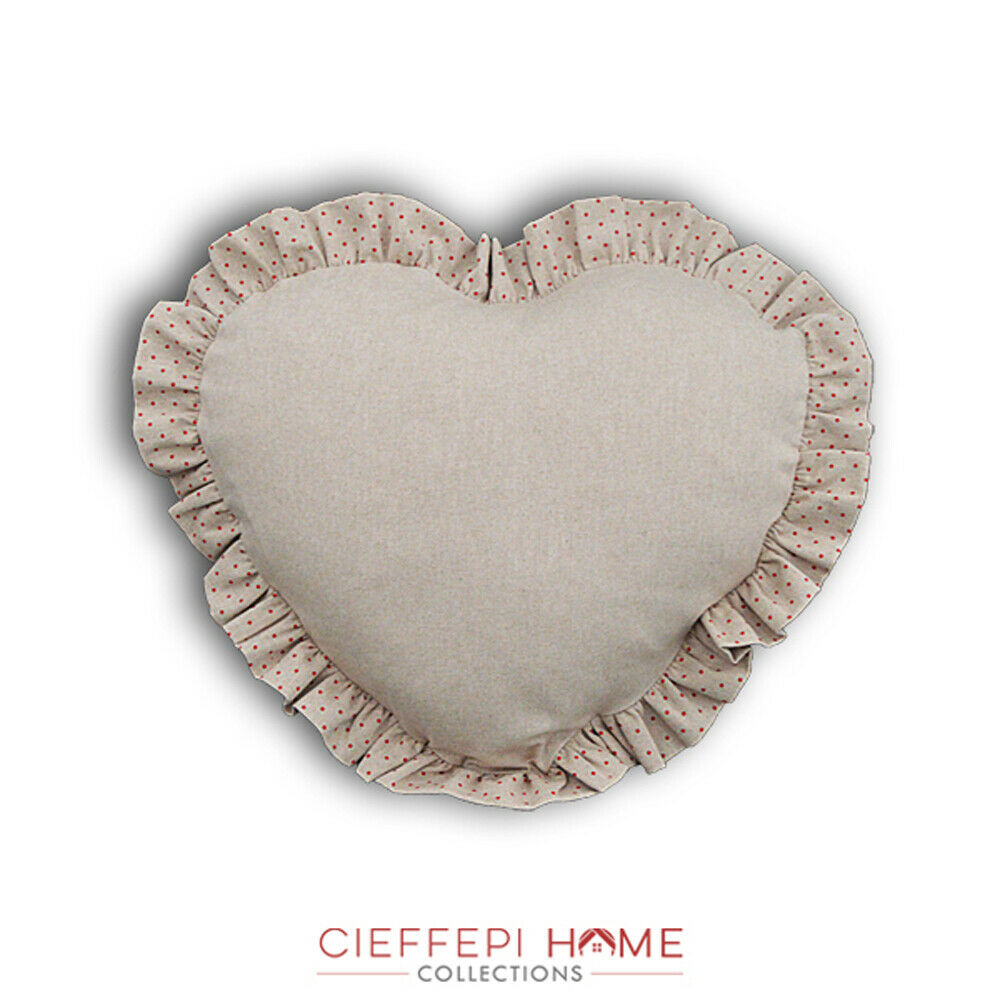 RODI NOEL Cuscino arredo a forma di cuore rouche- Cieffepi Home Collection