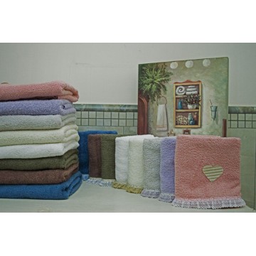 asciugamano set 1+1 bagno in spugna bagno elegante