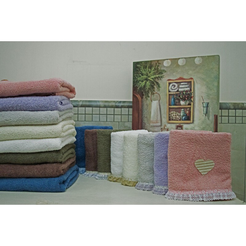 asciugamano set 1+1 bagno in spugna bagno elegante