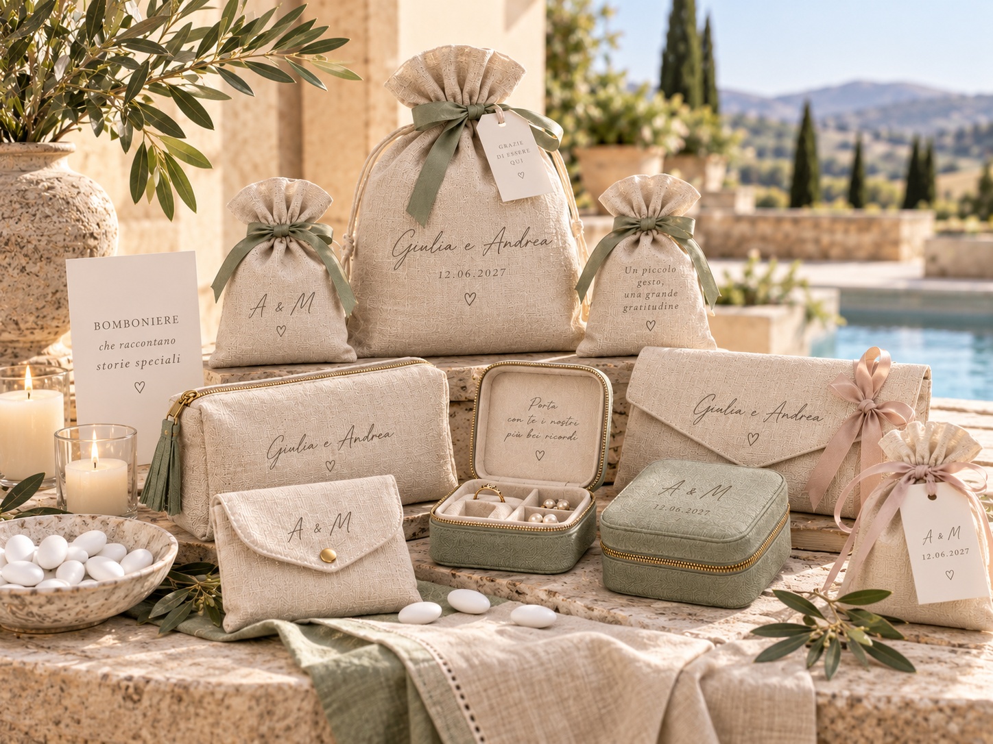 Accessori tessili personalizzati per eventi e cerimonie